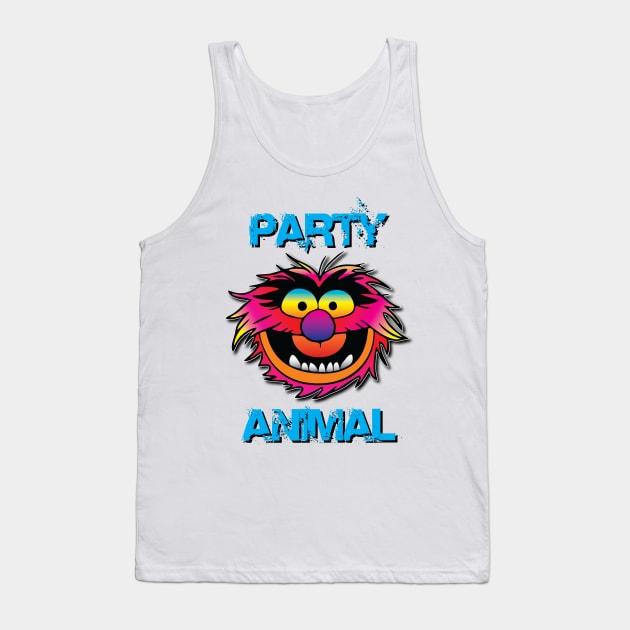 Party Animal Muppet - Blue Tank Top by Hunter